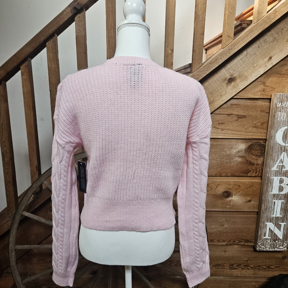 Derek Heart Light Pink Bow Accent Sweater - Picture 4 of 6